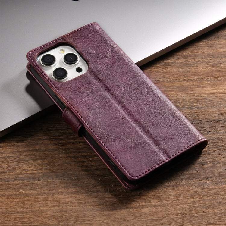 For iPhone 16 Pro Max N.BEKUS CSJ-P1 Solid Color Leather Phone Case(Wine Red) - iPhone 16 Pro Max Cases by N.BEKUS | Online Shopping South Africa | PMC Jewellery | Buy Now Pay Later Mobicred