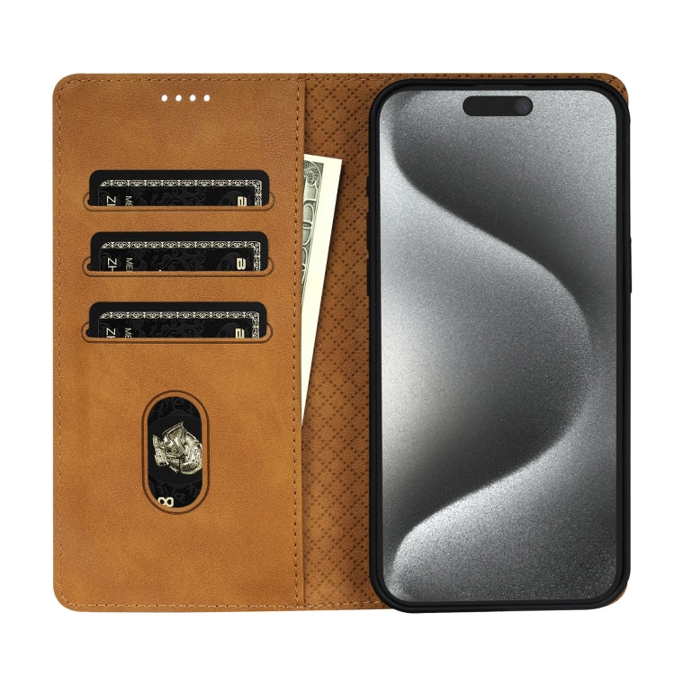 For iPhone 16 Pro N.BEKUS CSJ-P1 Solid Color Leather Phone Case(Brown) - iPhone 16 Pro Cases by N.BEKUS | Online Shopping South Africa | PMC Jewellery | Buy Now Pay Later Mobicred