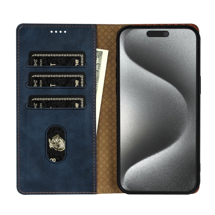 For iPhone 16 Pro N.BEKUS CSJ-P1 Solid Color Leather Phone Case(Blue) - iPhone 16 Pro Cases by N.BEKUS | Online Shopping South Africa | PMC Jewellery | Buy Now Pay Later Mobicred