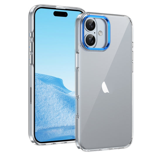 For iPhone 16 Ice Feel HD Transparent PC Full Coverage Phone Case(Blue) - iPhone 16 Cases by PMC Jewellery | Online Shopping South Africa | PMC Jewellery | Buy Now Pay Later Mobicred