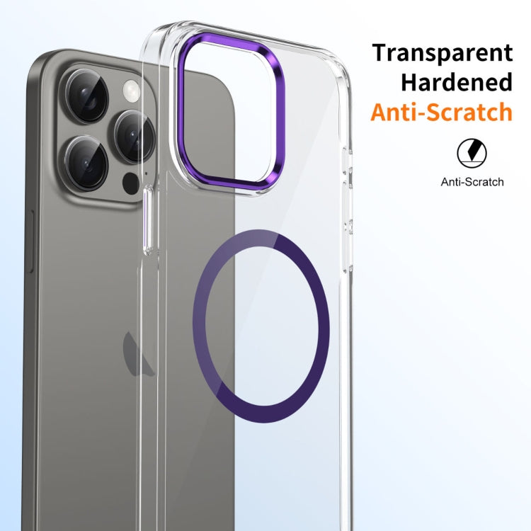 For iPhone 16 Pro Ice Feel HD Transparent MagSafe PC Full Coverage Phone Case(Purple) - iPhone 16 Pro Cases by PMC Jewellery | Online Shopping South Africa | PMC Jewellery | Buy Now Pay Later Mobicred