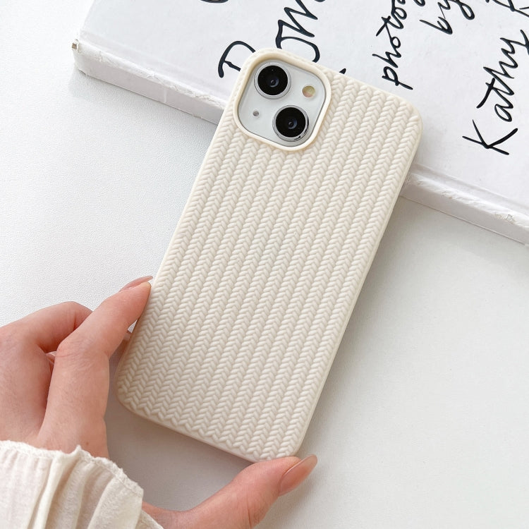 For iPhone 16 Pro Weave Texture TPU Phone Case(White) - iPhone 16 Pro Cases by PMC TechLife | Online Shopping South Africa | PMC TechLife | Buy Now Pay Later Mobicred