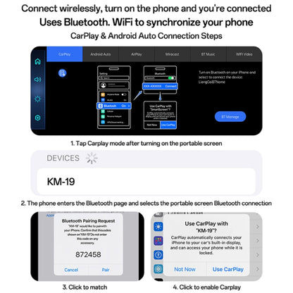 Yesido KM19 10.26 inch Center Console CarPlay Portable Car Video Navigation with Driving Recorder(Black) - Car MP3 & MP4 & MP5 by Yesido | Online Shopping South Africa | PMC Jewellery | Buy Now Pay Later Mobicred