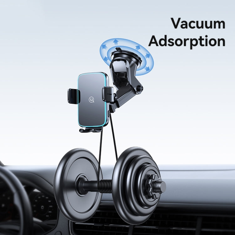 USAMS CD229 15W Accurate Aligment Wireless Charging Car Phone Holder with Suction Cup(Black) - Wireless Charger Holders by USAMS | Online Shopping South Africa | PMC Jewellery | Buy Now Pay Later Mobicred