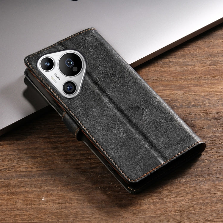 For Huawei Pura 70 N.BEKUS CSJ-P1 Solid Color Leather Phone Case(Black) - free shipping - PMC Jewellery - Order now!
