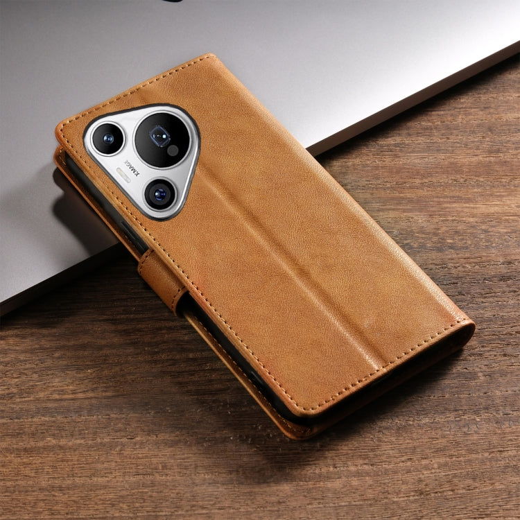 For Huawei Pura 70 Ultra N.BEKUS CSJ-P1 Solid Color Leather Phone Case(Brown) - Huawei Cases by N.BEKUS | Online Shopping South Africa | PMC Jewellery | Buy Now Pay Later Mobicred