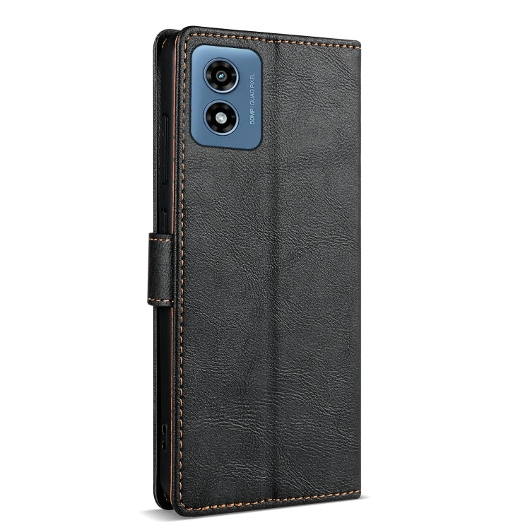 For Motorola Moto G Play 2024 N.BEKUS CSJ-P1 Solid Color Leather Phone Case(Black) - Motorola Cases by N.BEKUS | Online Shopping South Africa | PMC Jewellery | Buy Now Pay Later Mobicred