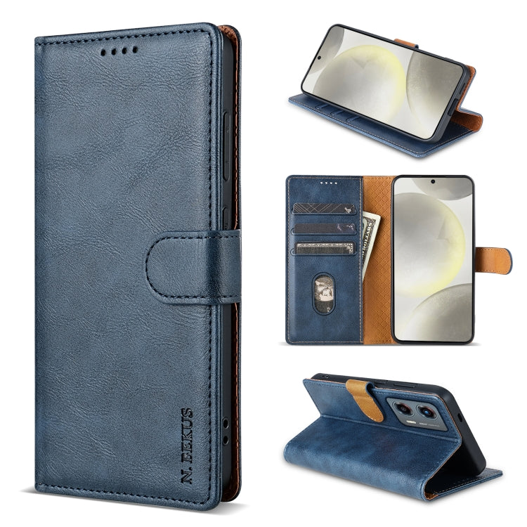 For Motorola Moto G Stylus 2024 N.BEKUS CSJ-P1 Solid Color Leather Phone Case(Blue) - Motorola Cases by N.BEKUS | Online Shopping South Africa | PMC Jewellery | Buy Now Pay Later Mobicred