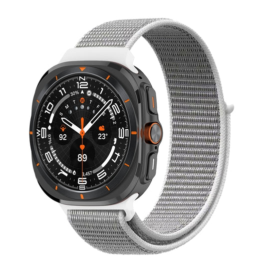 For Samsung Galaxy Watch Ultra 47mm Plastic Connector Nylon Loop Watch Band(Seashell) - Watch Bands by PMC Jewellery | Online Shopping South Africa | PMC Jewellery | Buy Now Pay Later Mobicred