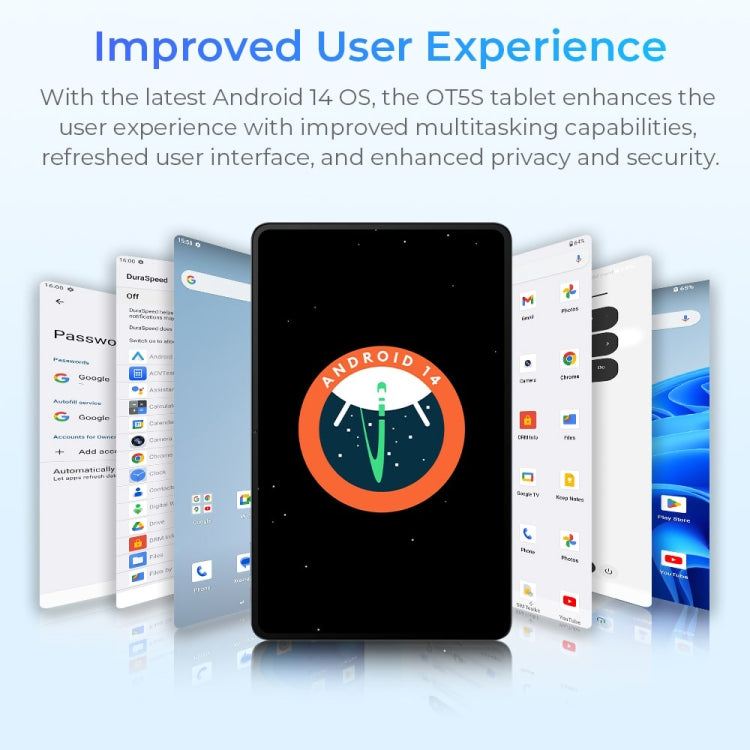 [HK Warehouse] OUKITEL OT5S Tablet PC 12 inch 2.4K Screen, 6GB+256GB, Android 14 Unisoc Tiger T606 Octa Core, Support Dual SIM 4G Network, EU Plug(Grey) - Other by OUKITEL | Online Shopping South Africa | PMC Jewellery | Buy Now Pay Later Mobicred