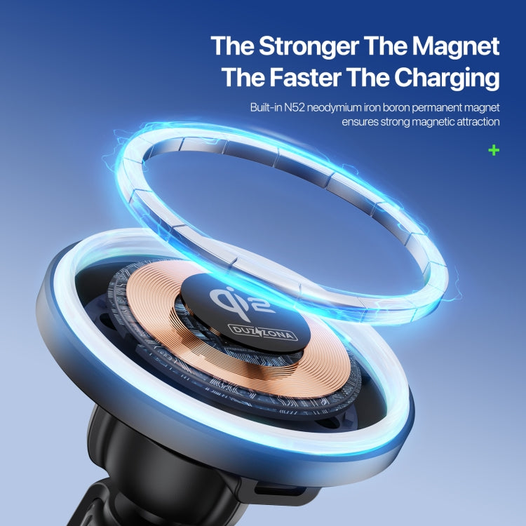 V5 15W Qi2 Air Outlet Car Transparent Magnetic Wireless Charging Holder(Black) - Wireless Charger Holders by PMC Jewellery | Online Shopping South Africa | PMC Jewellery | Buy Now Pay Later Mobicred