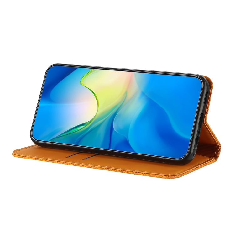 For Google Pixel 9 Pro XL Ethnic Embossed Adsorption Leather Phone Case(Yellow) - Google Cases by PMC TechLife | Online Shopping South Africa | PMC TechLife | Buy Now Pay Later Mobicred