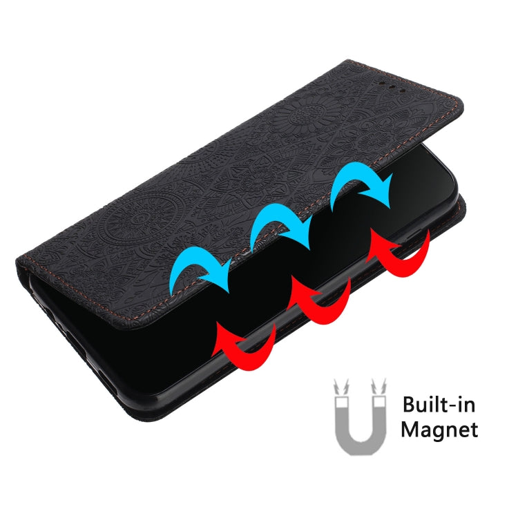 For Google Pixel 9 / 9 Pro Ethnic Embossed Adsorption Leather Phone Case(Black) - Google Cases by PMC TechLife | Online Shopping South Africa | PMC TechLife | Buy Now Pay Later Mobicred
