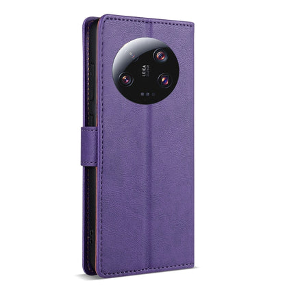 For Xiaomi 14 Ultra N.BEKUS CSJ-P1 Solid Color Leather Phone Case(Purple) - 14 Ultra Cases by N.BEKUS | Online Shopping South Africa | PMC Jewellery | Buy Now Pay Later Mobicred