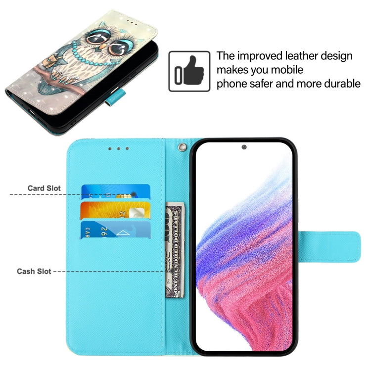 For Redmi K70 Ultra 5G Global 3D Painting Horizontal Flip Leather Phone Case(Grey Owl) - Xiaomi Cases by PMC Jewellery | Online Shopping South Africa | PMC Jewellery | Buy Now Pay Later Mobicred