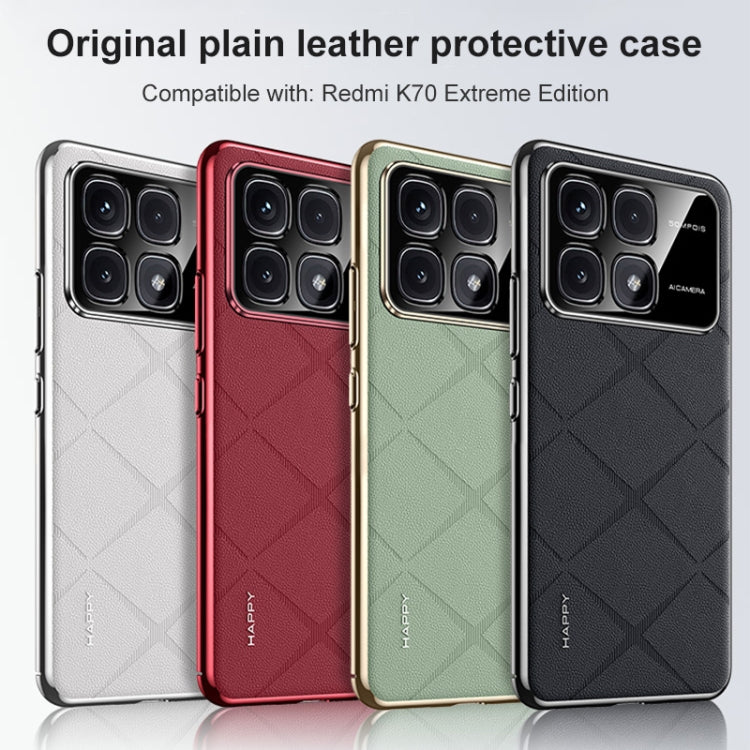 For Redmi K70 Ultra Plain Leather PC Phone Case(Brown) - Xiaomi Cases by PMC Jewellery | Online Shopping South Africa | PMC Jewellery | Buy Now Pay Later Mobicred