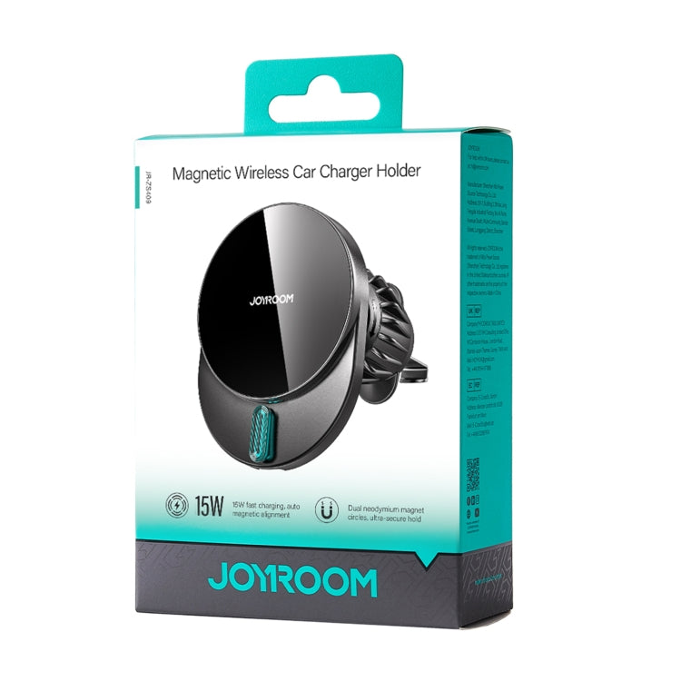 JOYROOM JR-ZS409 Magnetic Car Air Vent Phone Wireless Charging Mount(Black) - Wireless Charging Pads by JOYROOM | Online Shopping South Africa | PMC Jewellery | Buy Now Pay Later Mobicred