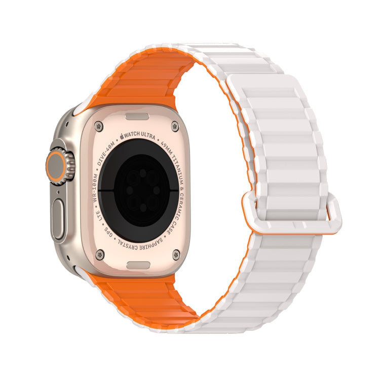 For Apple Watch Ultra 2 49mm DUX DUCIS KJ Series Magnetic Buckle Silicone Watch Band(Starlight Orange) - Watch Bands by DUX DUCIS | Online Shopping South Africa | PMC Jewellery | Buy Now Pay Later Mobicred