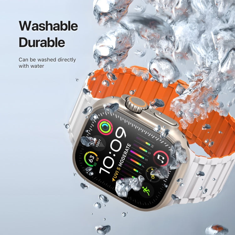 For Apple Watch Series 6 44mm DUX DUCIS KJ Series Magnetic Buckle Silicone Watch Band(Starlight Orange) - Watch Bands by DUX DUCIS | Online Shopping South Africa | PMC Jewellery | Buy Now Pay Later Mobicred