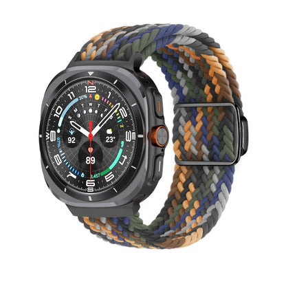 For Samsung Galaxy Watch Ultra 47mm Nylon Loop Magnetic Buckle Watch Band(Camo Colorful) - Watch Bands by PMC Jewellery | Online Shopping South Africa | PMC Jewellery | Buy Now Pay Later Mobicred