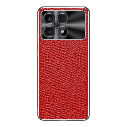 For Redmi K70 Ultra Silver Edge Cross Texture PU Leather Phone Case(Red) - Xiaomi Cases by PMC Jewellery | Online Shopping South Africa | PMC Jewellery | Buy Now Pay Later Mobicred