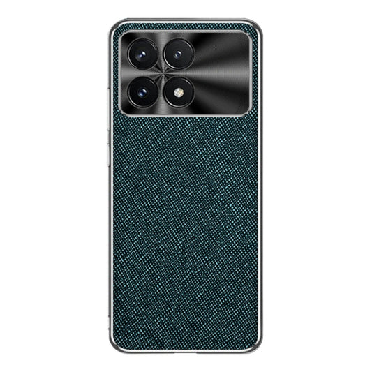 For Redmi K70 Silver Edge Cross Texture PU Leather Phone Case(Dark Green) - K70 Cases by PMC Jewellery | Online Shopping South Africa | PMC Jewellery | Buy Now Pay Later Mobicred