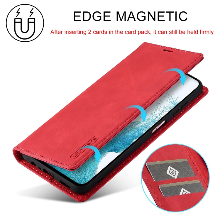 For Samsung Galaxy S24 FE 5G LC.IMEEKE Strong Magnetism Microfiber Leather Phone Case(Red) - Galaxy S24 FE 5G Cases by LC.IMEEKE | Online Shopping South Africa | PMC Jewellery | Buy Now Pay Later Mobicred