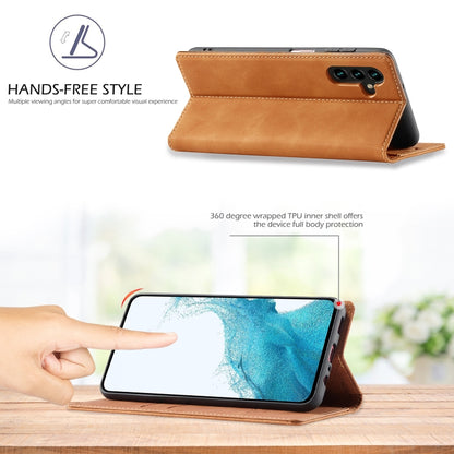 For Samsung Galaxy S24 FE 5G LC.IMEEKE Strong Magnetism Microfiber Leather Phone Case(Brown) - Galaxy S24 FE 5G Cases by LC.IMEEKE | Online Shopping South Africa | PMC Jewellery | Buy Now Pay Later Mobicred