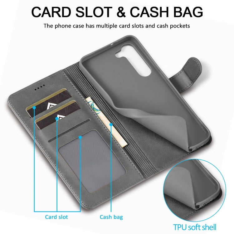 For Samsung Galaxy S25+ 5G LC.IMEEKE Calf Texture Leather Phone Case(Grey) - Galaxy S25+ 5G Cases by LC.IMEEKE | Online Shopping South Africa | PMC Jewellery | Buy Now Pay Later Mobicred