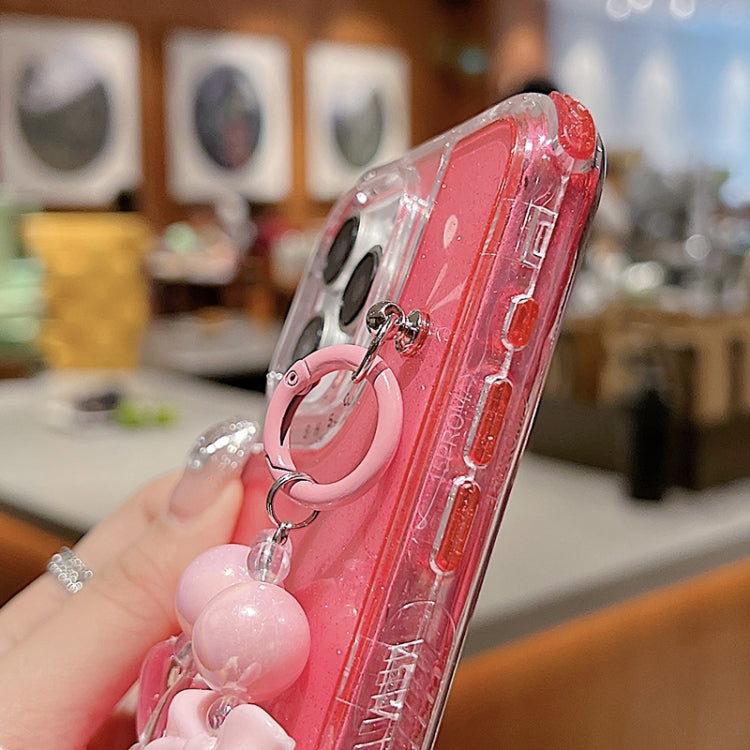 For iPhone 16 Pro TPU + PC + Glitter Sequins Full Coverage Phone Case with Bracelet(Yellow) - iPhone 16 Pro Cases by PMC TechLife | Online Shopping South Africa | PMC TechLife | Buy Now Pay Later Mobicred