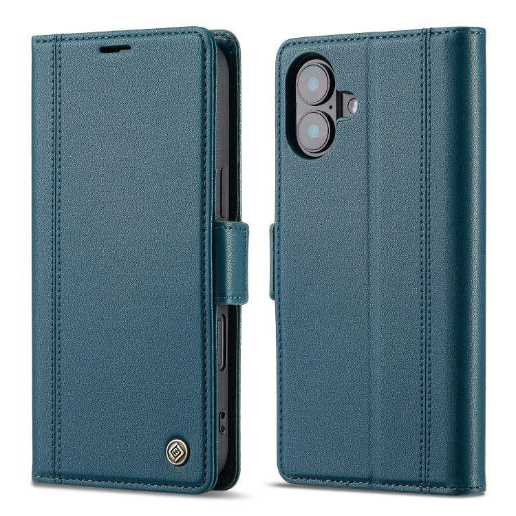 For iPhone 16 Plus LC.IMEEKE Skin-friendly Card Slots Leather Phone Case(Blue) - iPhone 16 Plus Cases by LC.IMEEKE | Online Shopping South Africa | PMC Jewellery | Buy Now Pay Later Mobicred