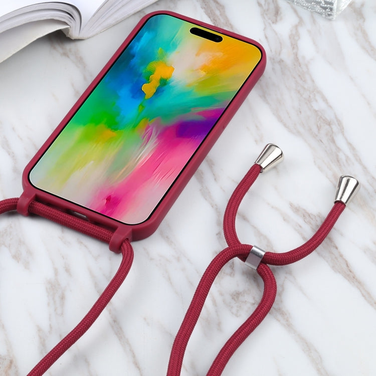 For iPhone 16 Pro Max Candy Colors TPU Protective Phone Case with Lanyard(Red) - iPhone 16 Pro Max Cases by PMC TechLife | Online Shopping South Africa | PMC TechLife | Buy Now Pay Later Mobicred