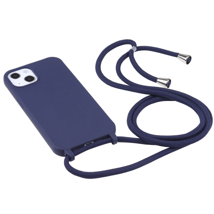 For iPhone 16 Plus Candy Colors TPU Protective Phone Case with Lanyard(Dark Blue) - free shipping - PMC TechLife - Order now!
