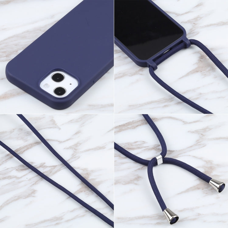 For iPhone 16 Plus Candy Colors TPU Protective Phone Case with Lanyard(Dark Blue) - free shipping - PMC TechLife - Order now!