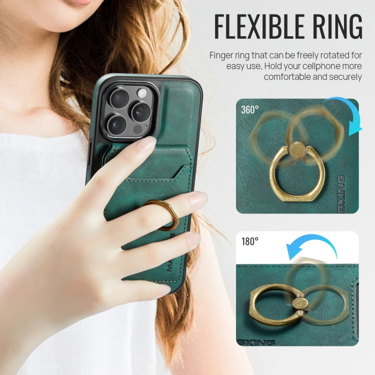 For iPhone 15 Pro Max DG.MING K1 MagSafe Detachable Wallet RFID Back Cover Phone Case(Green) - iPhone 15 Pro Max Cases by DG.MING | Online Shopping South Africa | PMC Jewellery | Buy Now Pay Later Mobicred