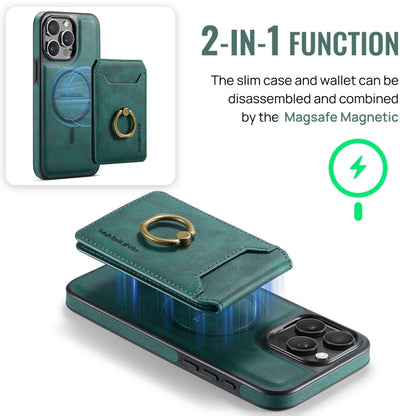 For iPhone 15 Pro Max DG.MING K1 MagSafe Detachable Wallet RFID Back Cover Phone Case(Green) - iPhone 15 Pro Max Cases by DG.MING | Online Shopping South Africa | PMC Jewellery | Buy Now Pay Later Mobicred