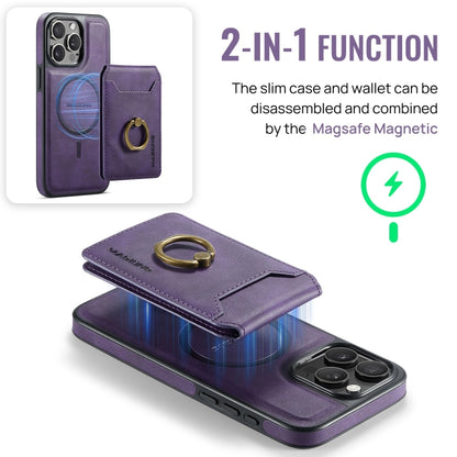 For iPhone 15 Plus DG.MING K1 MagSafe Detachable Wallet RFID Back Cover Phone Case(Purple) - iPhone 15 Plus Cases by DG.MING | Online Shopping South Africa | PMC Jewellery | Buy Now Pay Later Mobicred