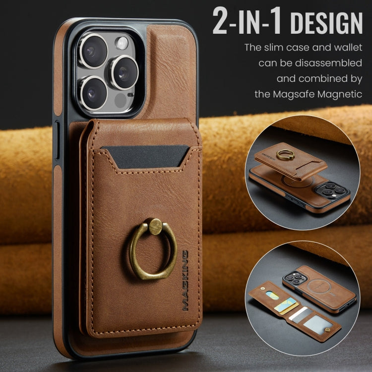 For iPhone 14 Plus DG.MING K1 MagSafe Detachable Wallet RFID Back Cover Phone Case(Brown) - iPhone 14 Plus Cases by DG.MING | Online Shopping South Africa | PMC Jewellery | Buy Now Pay Later Mobicred