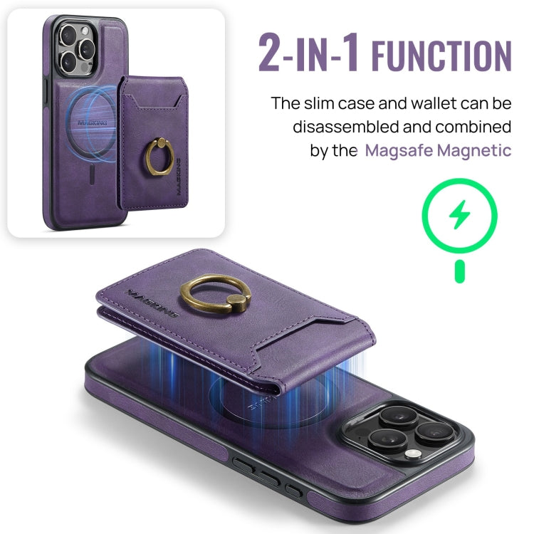 For iPhone 14 Pro DG.MING K1 MagSafe Detachable Wallet RFID Back Cover Phone Case(Purple) - iPhone 14 Pro Cases by DG.MING | Online Shopping South Africa | PMC Jewellery | Buy Now Pay Later Mobicred