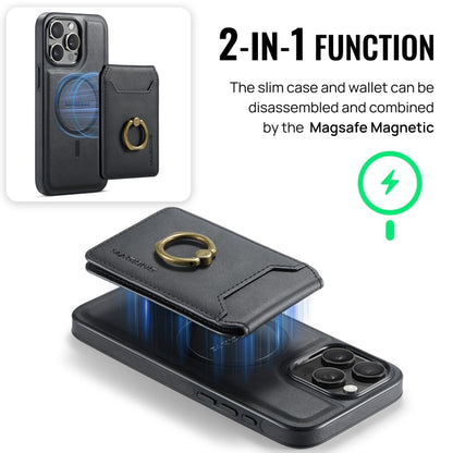 For iPhone 13 DG.MING K1 MagSafe Detachable Wallet RFID Back Cover Phone Case(Black) - iPhone 13 Cases by DG.MING | Online Shopping South Africa | PMC Jewellery | Buy Now Pay Later Mobicred