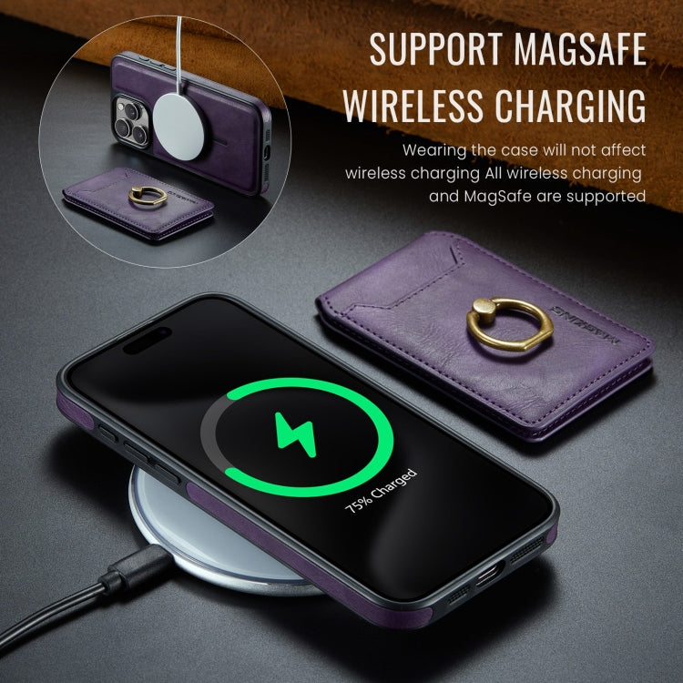 For iPhone 12 Pro Max DG.MING K1 MagSafe Detachable Wallet RFID Back Cover Phone Case(Purple) - iPhone 12 Pro Max Cases by DG.MING | Online Shopping South Africa | PMC Jewellery | Buy Now Pay Later Mobicred