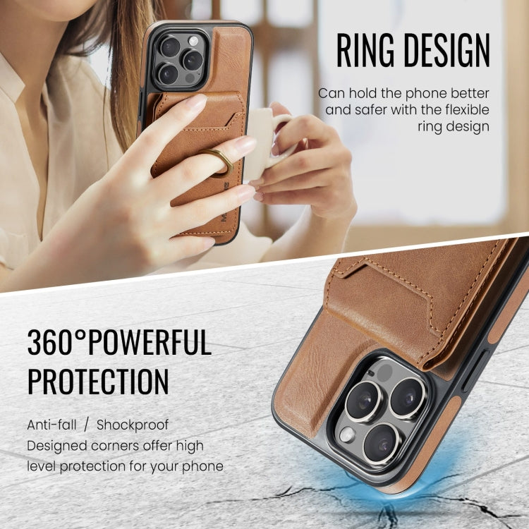 For iPhone 12 Pro Max DG.MING K1 MagSafe Detachable Wallet RFID Back Cover Phone Case(Brown) - iPhone 12 Pro Max Cases by DG.MING | Online Shopping South Africa | PMC Jewellery | Buy Now Pay Later Mobicred