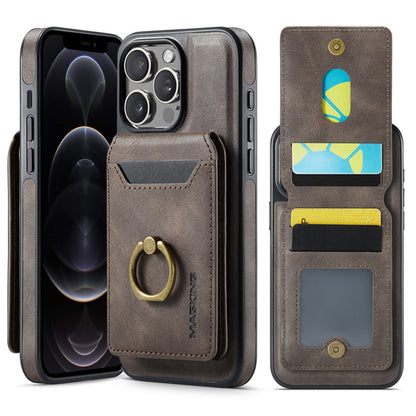 For iPhone 12 Pro DG.MING K1 MagSafe Detachable Wallet RFID Back Cover Phone Case(Coffee) - iPhone 12 / 12 Pro Cases by DG.MING | Online Shopping South Africa | PMC Jewellery | Buy Now Pay Later Mobicred