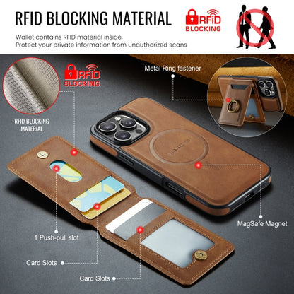 For iPhone 16 Pro Max DG.MING K1 MagSafe Detachable Wallet RFID Back Cover Phone Case(Brown) - iPhone 16 Pro Max Cases by DG.MING | Online Shopping South Africa | PMC Jewellery | Buy Now Pay Later Mobicred