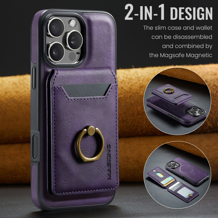 For iPhone 16 Pro DG.MING K1 MagSafe Detachable Wallet RFID Back Cover Phone Case(Purple) - iPhone 16 Pro Cases by DG.MING | Online Shopping South Africa | PMC Jewellery | Buy Now Pay Later Mobicred