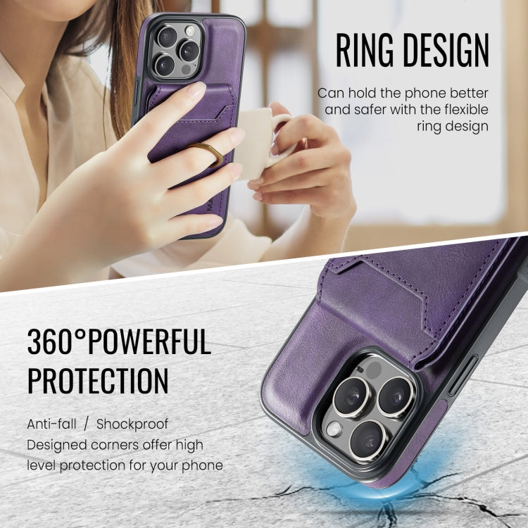 For iPhone 16 Pro DG.MING K1 MagSafe Detachable Wallet RFID Back Cover Phone Case(Purple) - iPhone 16 Pro Cases by DG.MING | Online Shopping South Africa | PMC Jewellery | Buy Now Pay Later Mobicred