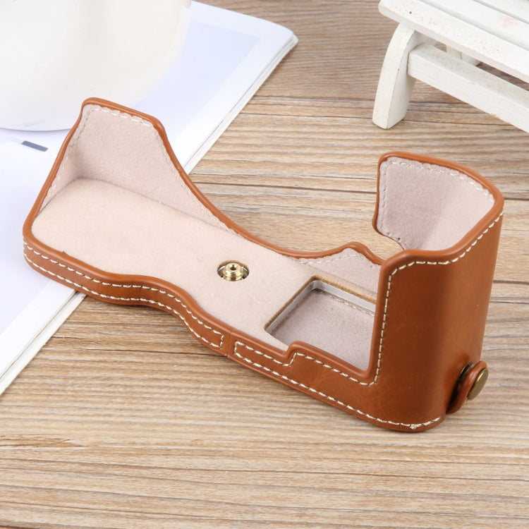 For Nikon ZFC Glossy PU Leather Camera Half Case Base(Brown) - Half Case by PMC TechLife | Online Shopping South Africa | PMC TechLife | Buy Now Pay Later Mobicred