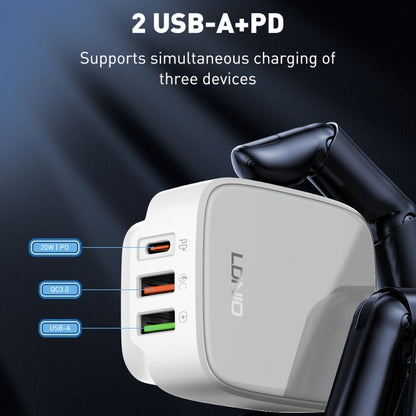 LDNIO Q334 32W Type-C + Dual USB Port Charger with 1m Micro USB Data Cable, Plug Type:US Plug(White) - USB Charger by LDNIO | Online Shopping South Africa | PMC Jewellery | Buy Now Pay Later Mobicred