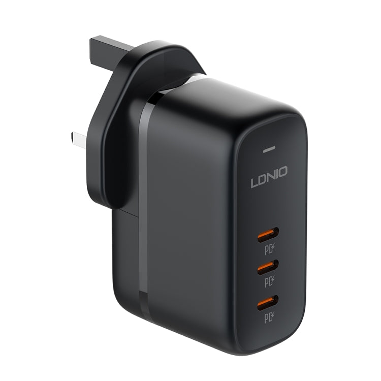 LDNIO Q367 65W GaN 3 x USB-C / Type-C Interface Charger with 1m USB-C / Type-C to USB-C / Type-C Data Cable, Plug Type:UK Plug(Black) - free shipping - PMC Jewellery - Order now!