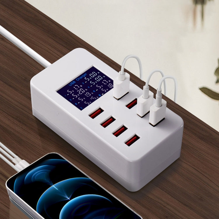 A8B 50W 8 Ports USB Smart Charging Station with Digital Display, Plug:UK Plug - Multifunction Charger by PMC Jewellery | Online Shopping South Africa | PMC Jewellery | Buy Now Pay Later Mobicred